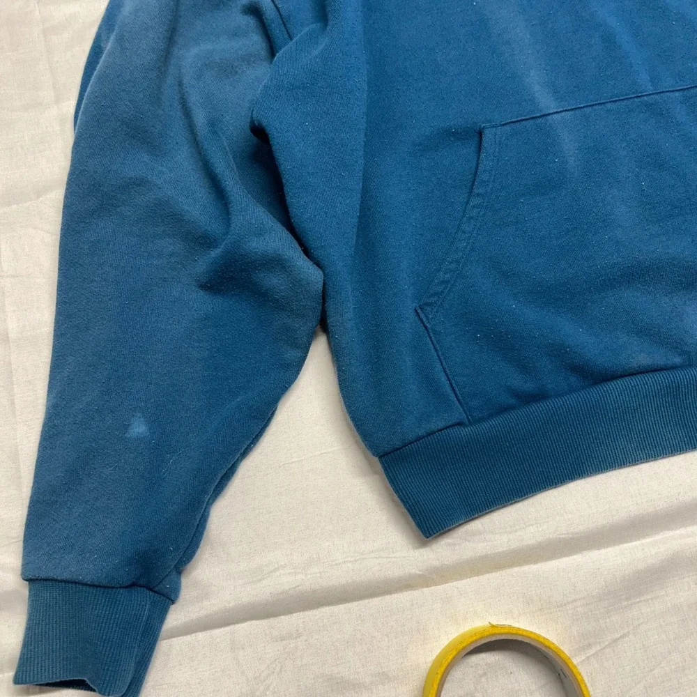 Alo Yoga Accolade Hoodie Teal Blue Chrome Logo Sweatshirt S